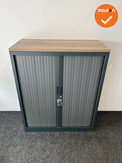 Robberechts roldeurkast - 120x100x43 - antraciet - inclusief 2 sleutels