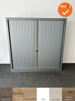 Robberechtse roldeurkast - 120x120x45cm - Zilvergrijs - inclusief 2 sleutels