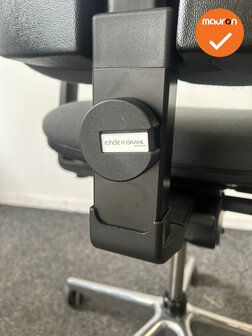 Rohde &amp; Grahl - Xenium - Duo-Back - Met hoofdsteun -  Antracietgrijze stoffering - Gepolijst aluminium voetkruis