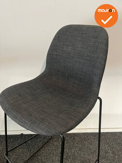 Universele Barkruk - Set van 2 - antracietgrijze stoffering - zithoogte 79cm