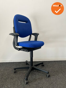 Ahrend 220 bureaustoel - 2D - bestaande blauwe stoffering - Zwart voetkruis