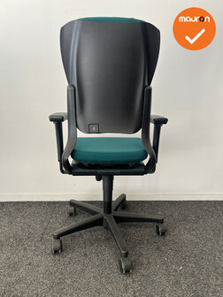 Ahrend 230 - Hoge rug  - Donker groene stoffering - Zwart voetkruis