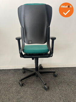 Ahrend 230 - Hoge rug  - groene stoffering - Zwart voetkruis