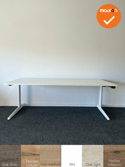 Ahrend 500 slingerverstelbaar bureau - nieuw blad naar keuze - afmetingen naar keuze - wit onderstel
