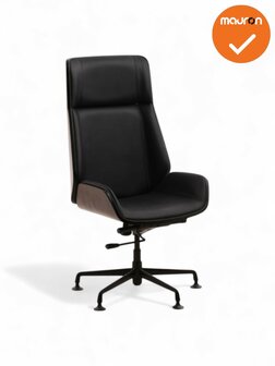 Vergaderstoel Charles - NIEUW - zwart kunstleer - hoge rug
