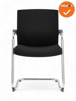 Vergaderstoel Slide - NIEUW - Zwart - Chrome onderstel