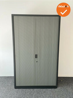 Roldeurkast - Basic - 195x120x45cm - Antracietgrijs met lichtgrijze deuren