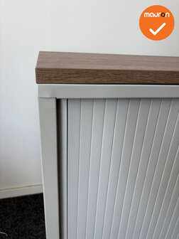 Roldeurkast - Basic - 74x120x45cm - witgrijs - topblad naar keuze