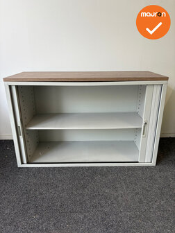 Roldeurkast - Basic - 74x120x45cm - witgrijs - topblad naar keuze