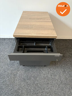 Ladeblok - 57x42x76cm - Antraciet - 4 lades - metalen front - topblad naar keuze