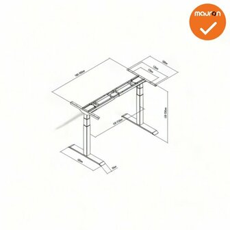 Los onderstel - Deluxe - Zit-Sta - Elektrisch - Zilvergrijs