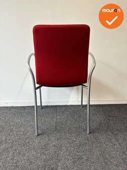 Kusch &amp; Co Ona Plaza - Vergaderstoel Rood Gestoffeerd - Vierpoots Onderstel