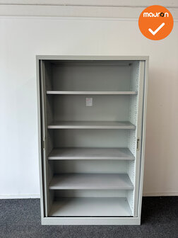 Roldeurkast - 198x122x45cm - Beige met witgrijze deuren