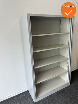 Roldeurkast - 195x120x45cm - Grijs met metalen deuren