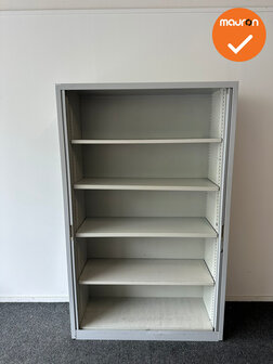 Roldeurkast - 195x120x45cm - Grijs met metalen deuren