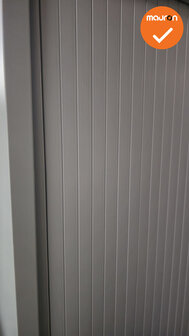 Roldeurkast - 198x122x45cm - Beige met witgrijze deuren