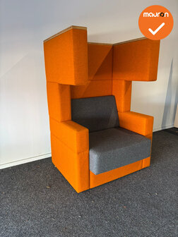 Akoestische design Fauteuil - Oranje / Antraciet- refurbished