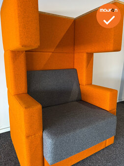 Akoestische design Fauteuil - Oranje / Antraciet- refurbished