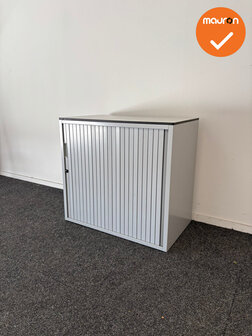 Roldeurkast - Basic - 74x80x45cm - wit met metalen deuren