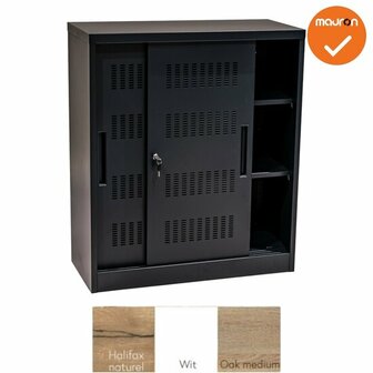 Schuifdeurkast -  Basic - Zwart - 105cm