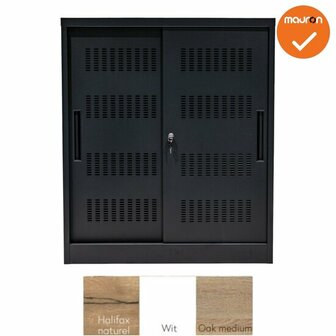 Schuifdeurkast -  Basic - Zwart - 105cm