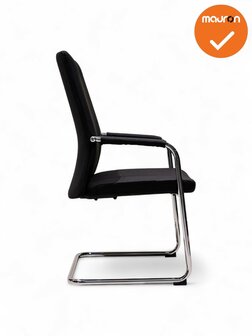 Vergaderstoel Helsinki - NIEUW - Zwart - Chrome onderstel