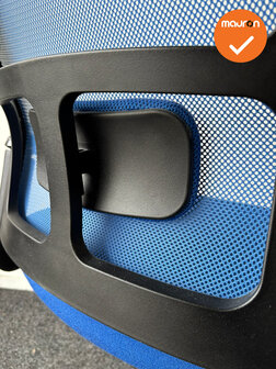 Ahrend 2020 verta bureaustoel - refurbished - blauwe stoffering - blauw netweave - inclusief lendesteun - medium rug - zwart vo