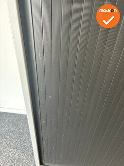 Roldeurkast - Ahrend - B Keuze - 195x120x45cm - Zilvergrijs met zwarte kunststof roldeuren 