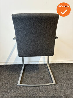 Rohde &amp; Grahl - Vergaderstoel - Antracietgrijze stoffering - Zilvergrijs frame