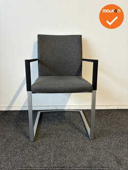Rohde &amp; Grahl - Vergaderstoel - Antracietgrijze stoffering - Zilvergrijs frame