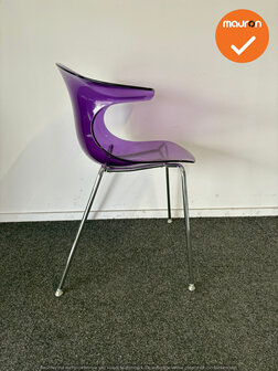 Design Vergaderstoel - Paars - Chrome onderstel 