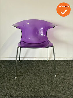 Design Vergaderstoel - Paars - Chrome onderstel 