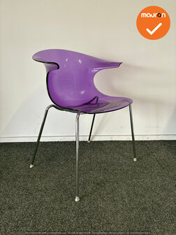 Design Vergaderstoel - Paars - Chrome onderstel 