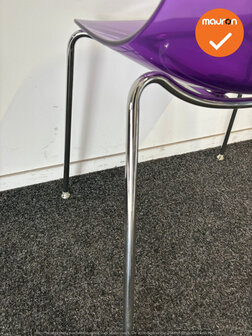 Design Vergaderstoel - Paars - Chrome onderstel 