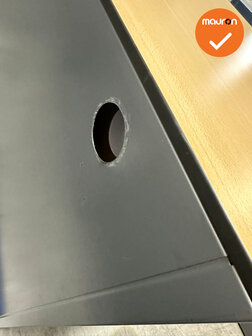 Roldeurkast -105x120x47cm - Zilvergrijs met antracietgrijze metalen deuren - Ahorn topblad