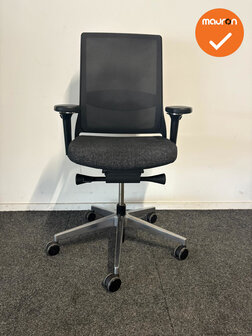 Gispen Zinn  - 4D Armleggers - Antracietgrijze stoffering - Chroom voetkruis