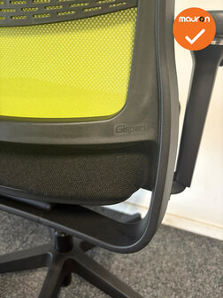 Gispen Zinn - 4D Armleggers - Zwart gestoffeerde zitting met groen netweave - zwart voetkruis