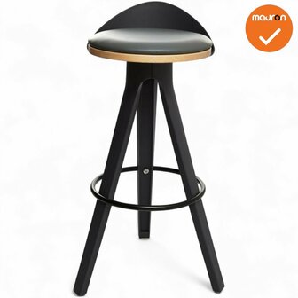 Barkruk BW - Zwart kunstleer