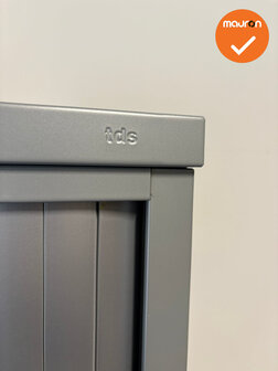 TDS Roldeurkast - 196x120x45cm - Zilvergrijs met kunststof zilvergrijze deuren 