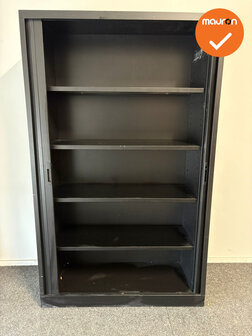 Roldeurkast - B-keuze - Basic - 195x120x45 - Zwart met zwarte deuren - geen slot