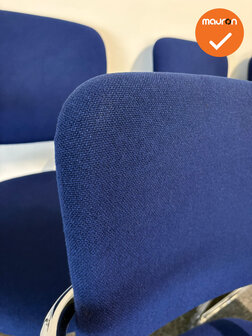 Set van 6 - Ahrend 4230 / 262 - Blauwe stoffering - Chrome frame