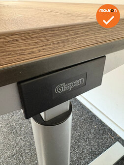 Gispen bureau &ndash; Slinger verstelbaar &ndash; 180x80 &ndash; Zilvergrijs - Nieuw blad naar keuze