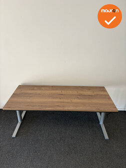 Gispen bureau &ndash; Slinger verstelbaar &ndash; 180x80 &ndash; Zilvergrijs - Nieuw blad naar keuze