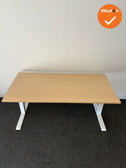 Actiforce SLS 200 - zit-sta bureau - wit onderstel - 160x80 - Ahorn blad of blad naar keuze
