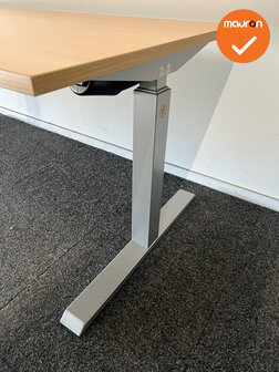 Actiforce - zit-sta bureau - zilvergrijs onderstel - 160x80 - Beuken blad
