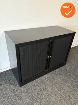 Roldeurkast - Basic - 70x100x43 - Zwart met zwarte roldeuren