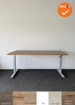 LINAK slinger zit-sta bureau - Zilvergrijs onderstel - 160x80 - blad in kleur naar keuze