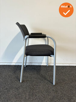 Dauphin vergaderstoel - Antraciet gem&ecirc;leerde zitting - grijs 4-poots onderstel