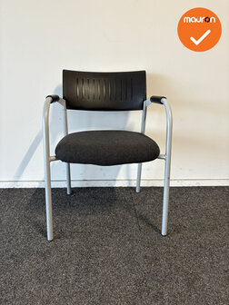 Dauphin vergaderstoel - Antraciet gem&ecirc;leerde zitting - grijs 4-poots onderstel