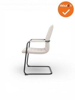 Jarvis luxe vintage sledestoel - Denver stoffering -  stapelbaar - lichtgrijs